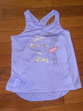bcg Lilac Tank with Gold Script & Pink Ballerina